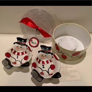 NWT FITZ & FLOYD “CHEERS” SMALL CANDY DISHES.